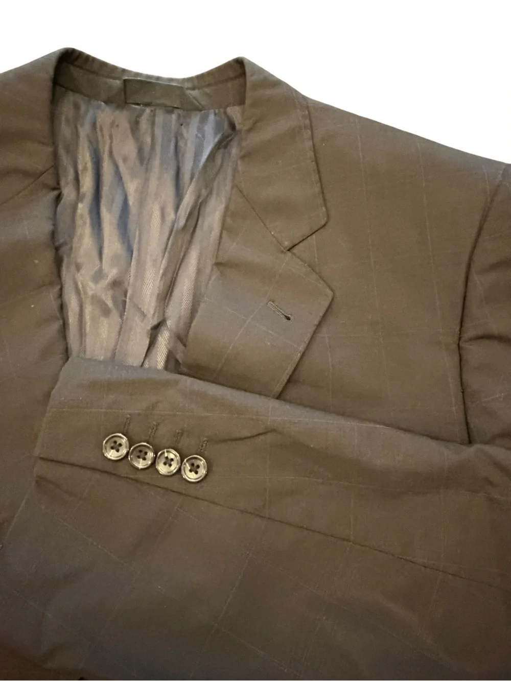 Baroni Couture Men's Black 2-Button Super 150's Wool Suit Jacket Blazer Size 42L